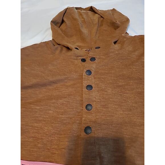 Walter Sky Top Large Brown Henley Sun Hoodie Pullover Base Layer WS-MH02 Merino - Picture 7 of 10